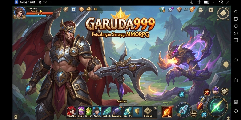 Gameplay seru dalam GARUDA999 dengan karakter dan pertempuran epik.