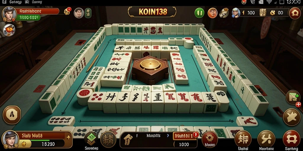 Screenshot permainan KOIN138 yang memperlihatkan gameplay Mahjong yang menarik.