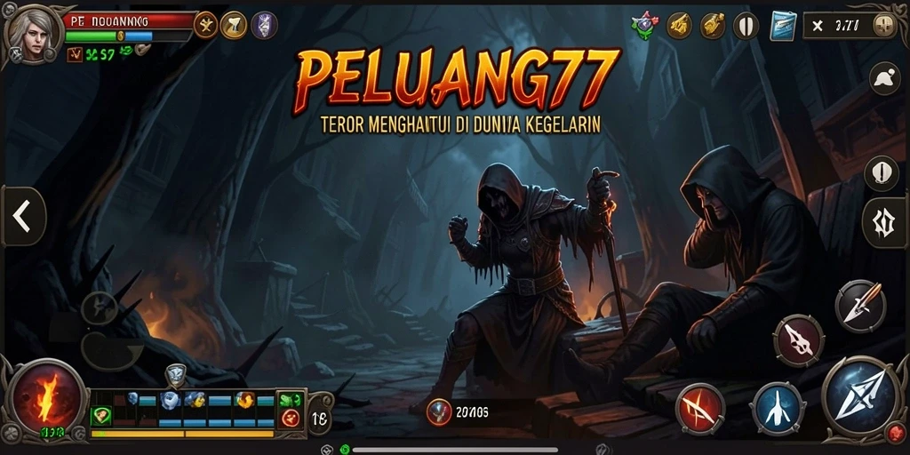 Tangkapan layar menampilkan suasana mencekam dalam gameplay PELUANG77.